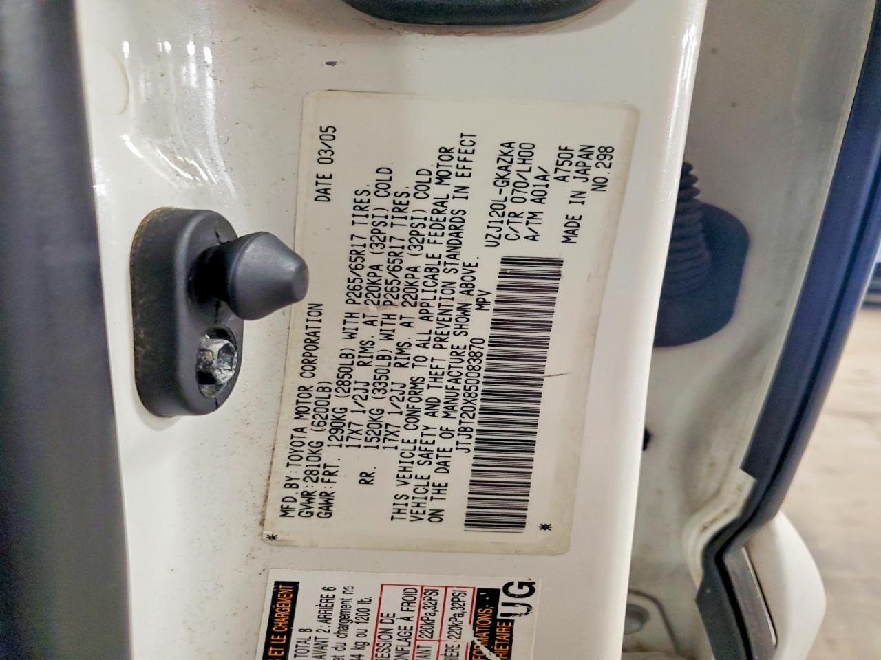 2005 LEXUS Gx 470