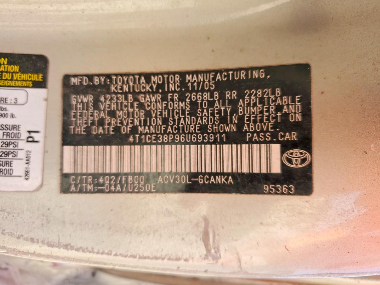 2006 TOYOTA CAMRY