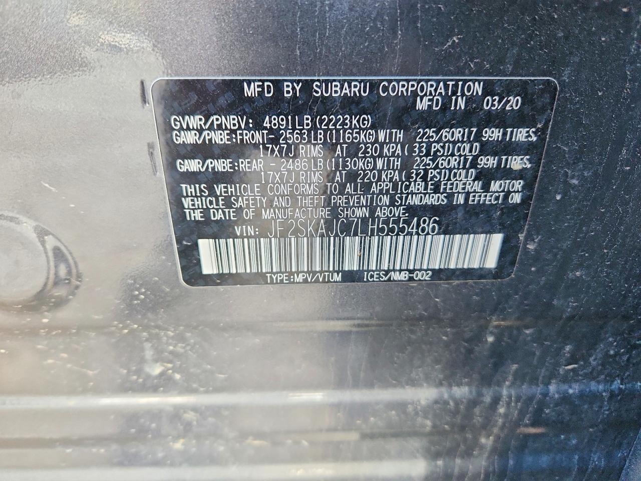 2020 SUBARU FORESTER