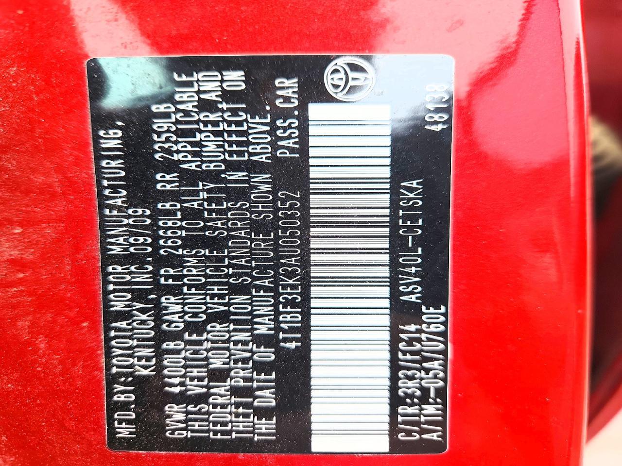 2010 TOYOTA CAMRY