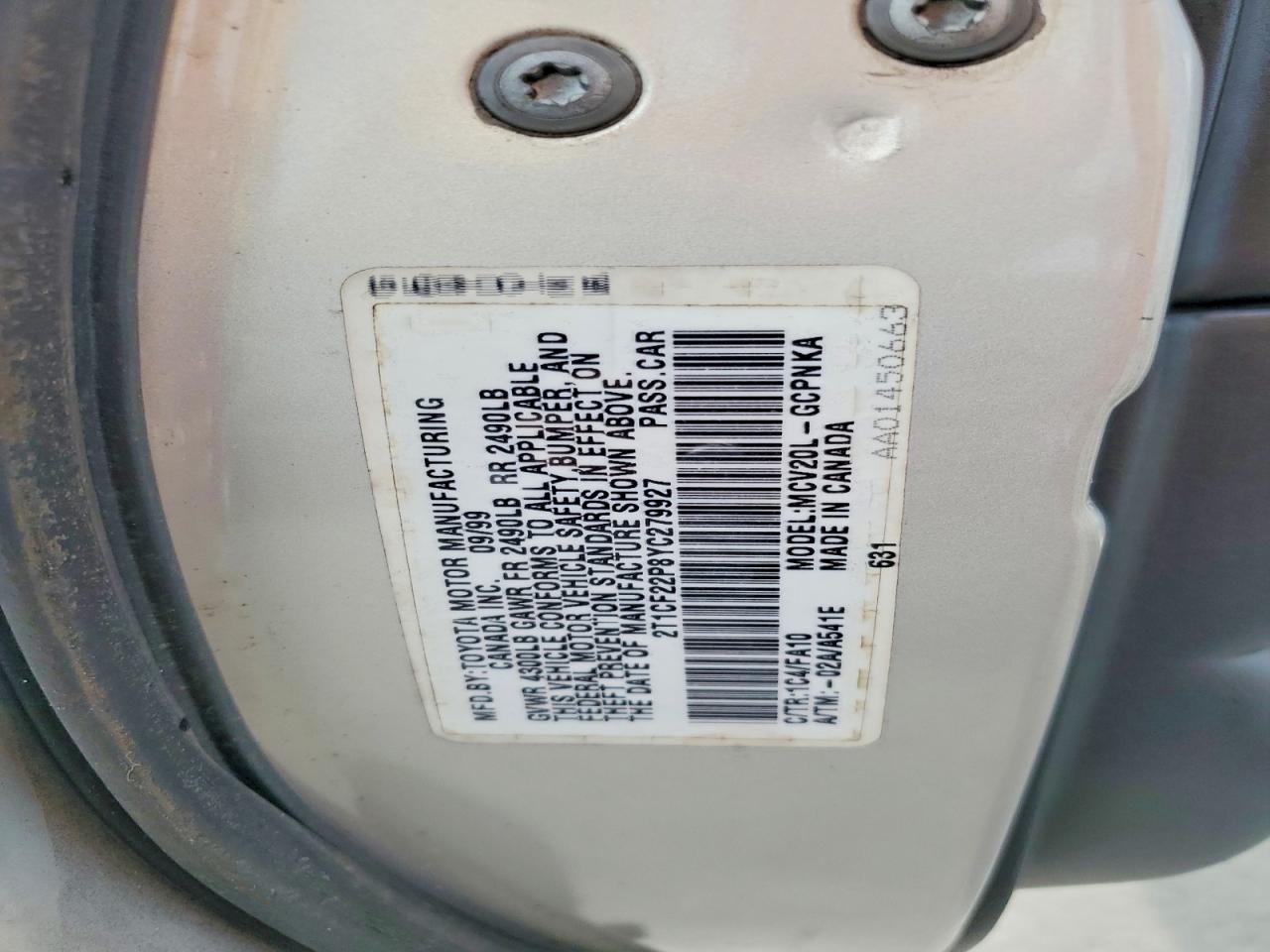 2000 TOYOTA CAMRY