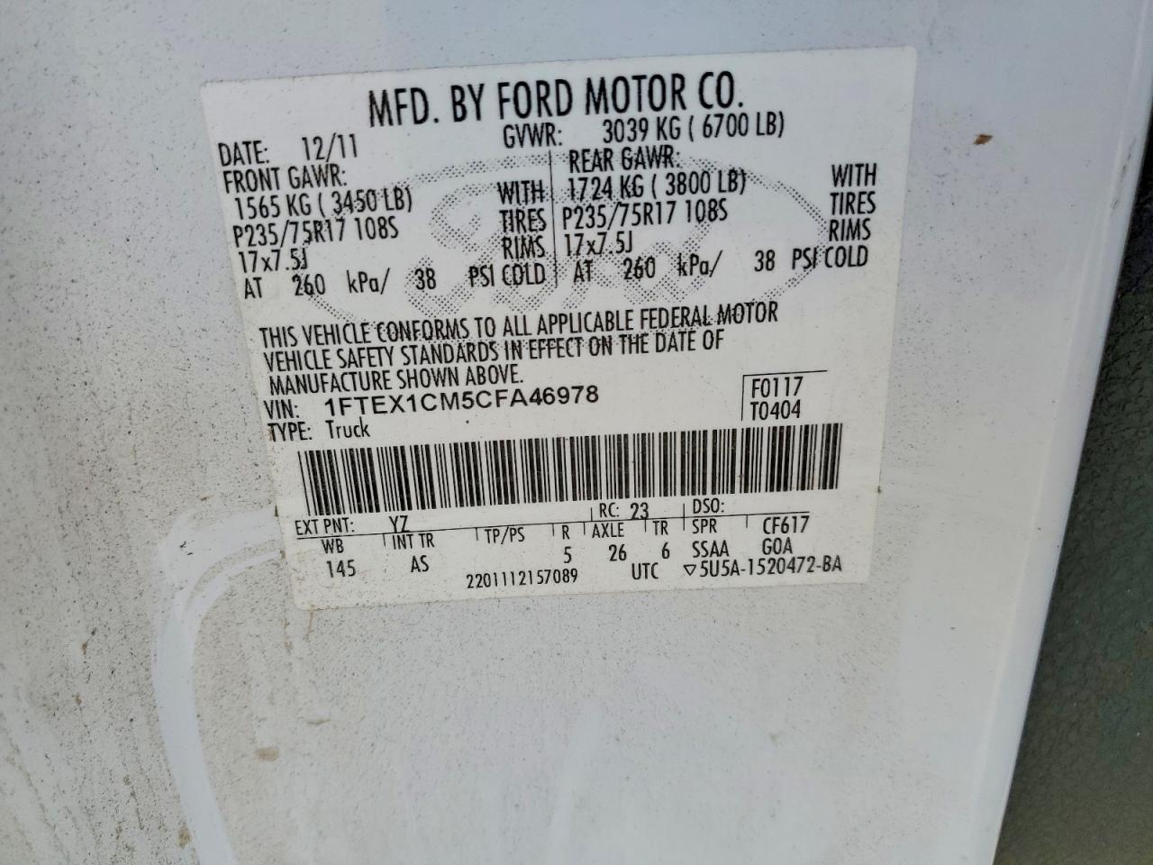 2012 FORD F-150