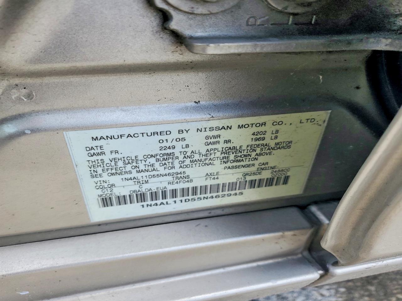 2005 NISSAN ALTIMA