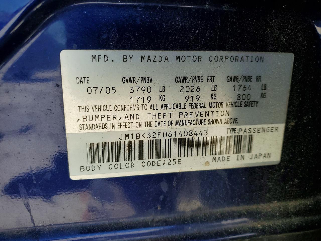 2006 MAZDA 3