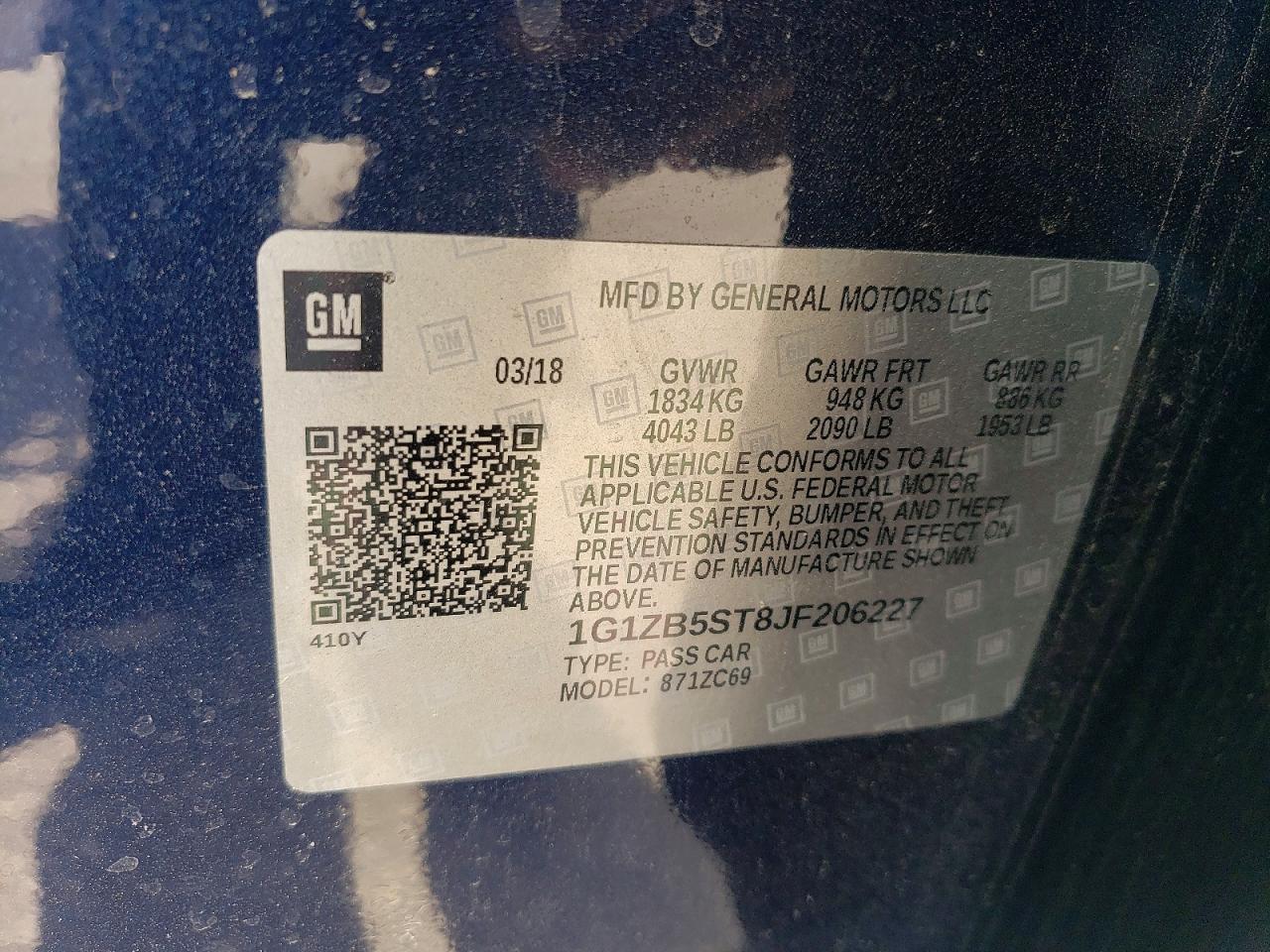 2018 CHEVROLET MALIBU