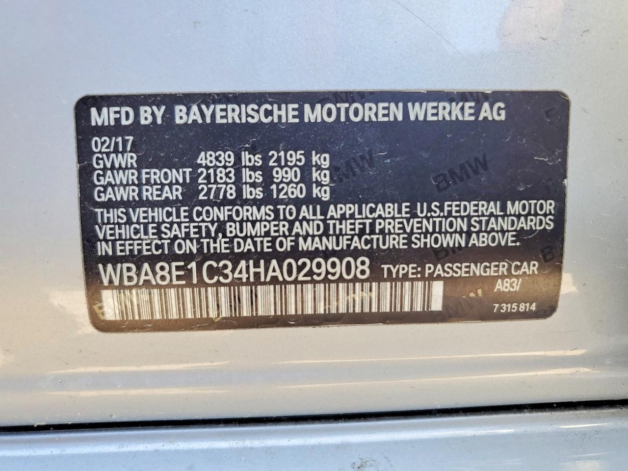 2017 BMW 3 SERIES