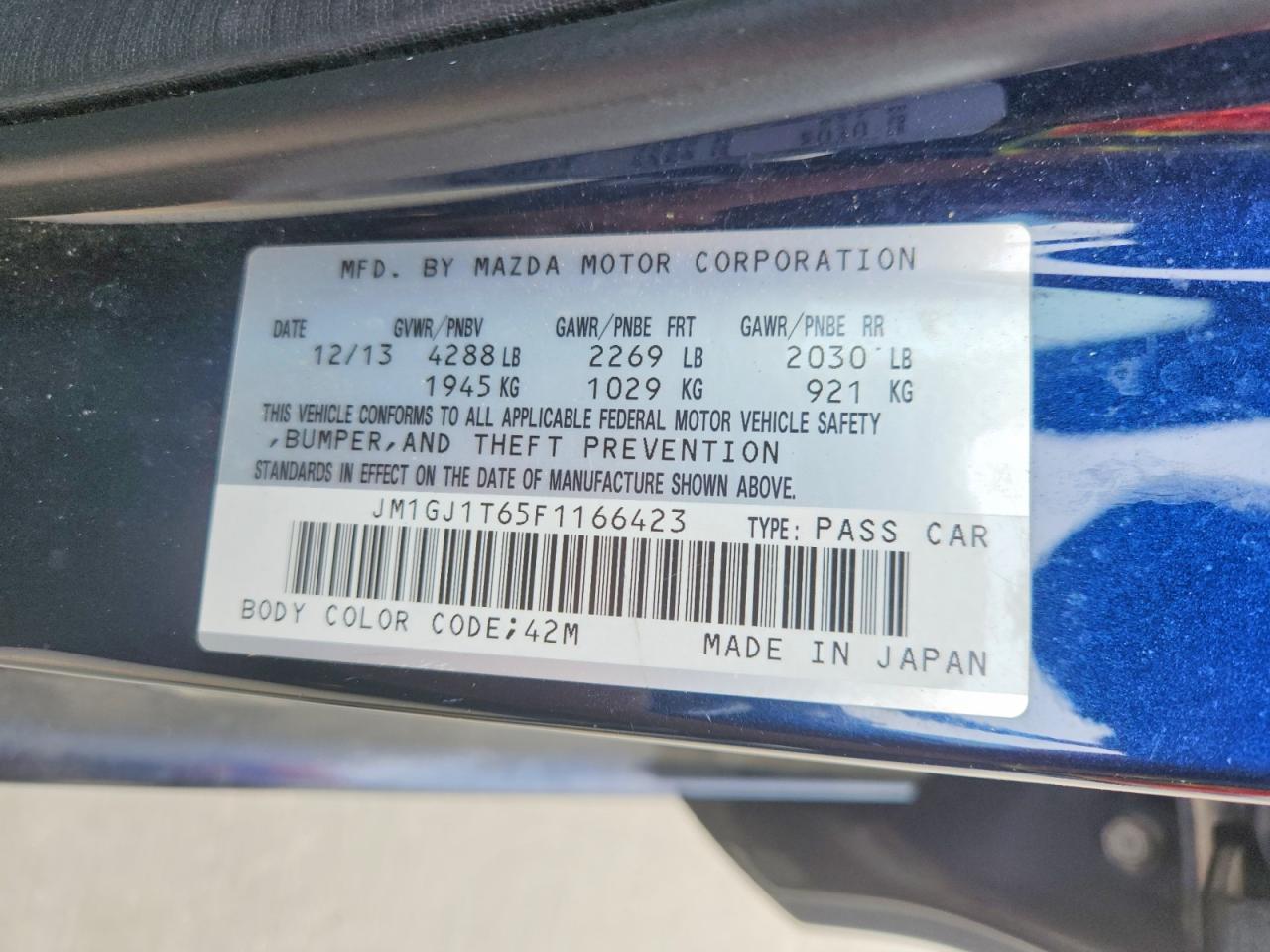 2015 MAZDA 6