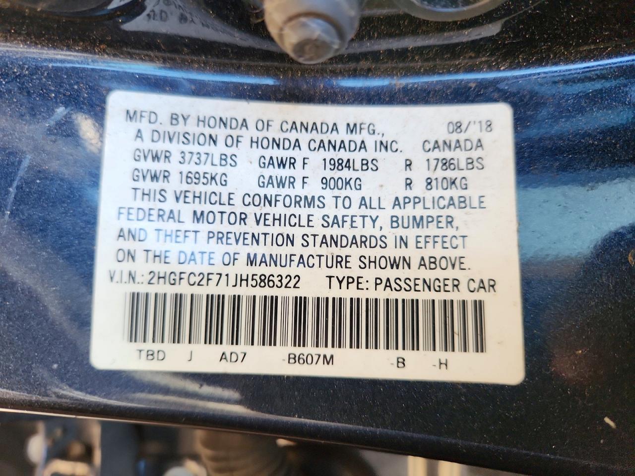 2018 HONDA CIVIC