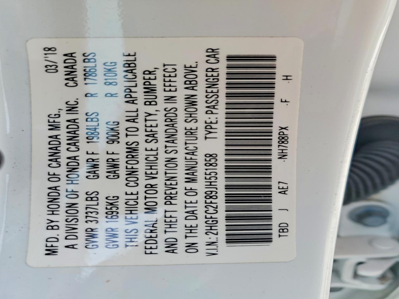 2018 HONDA CIVIC