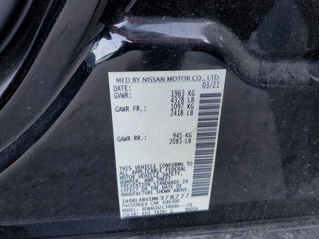 2021 NISSAN ALTIMA