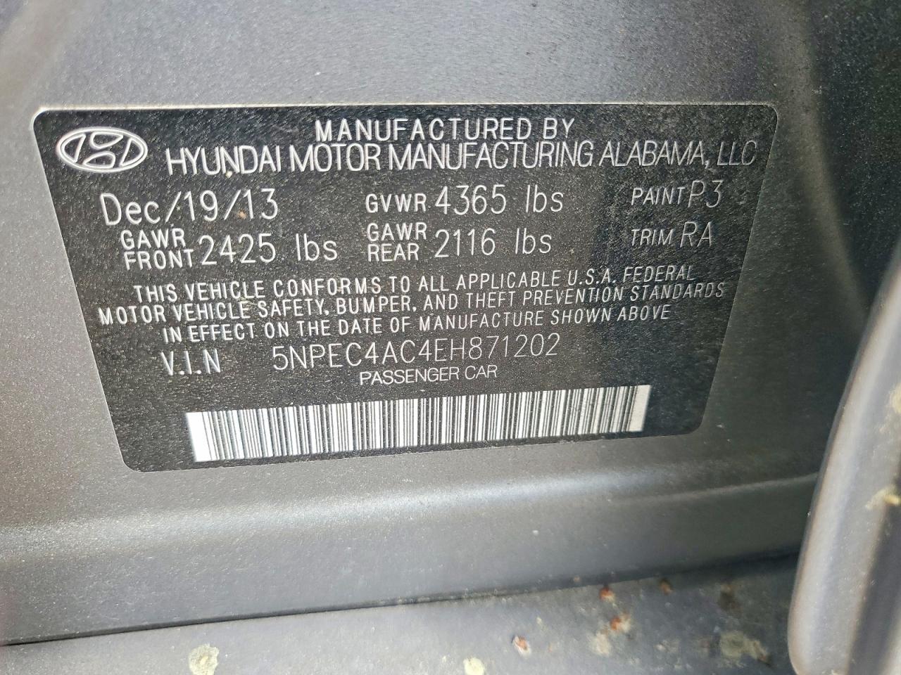 2014 HYUNDAI SONATA