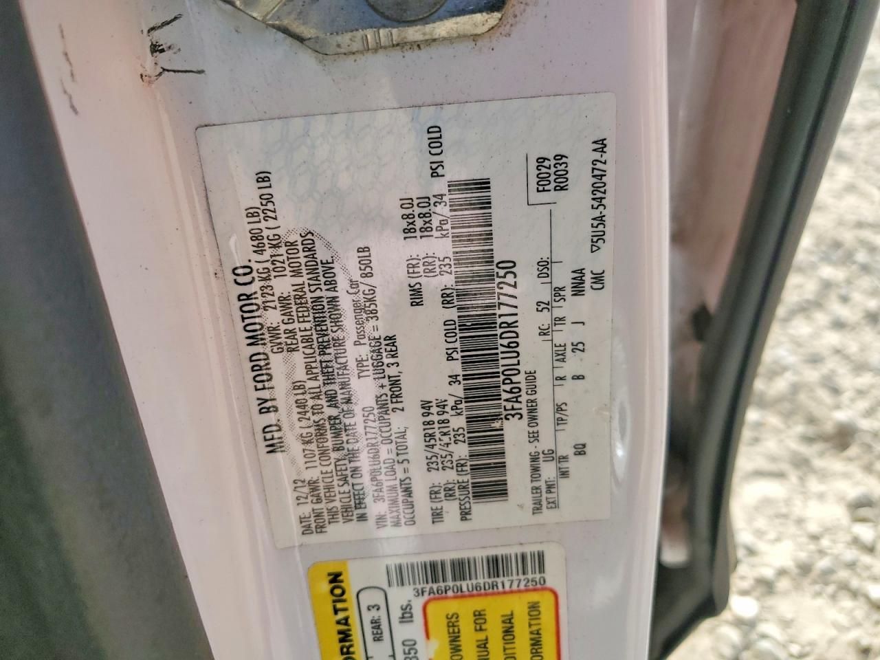 2013 FORD FUSION