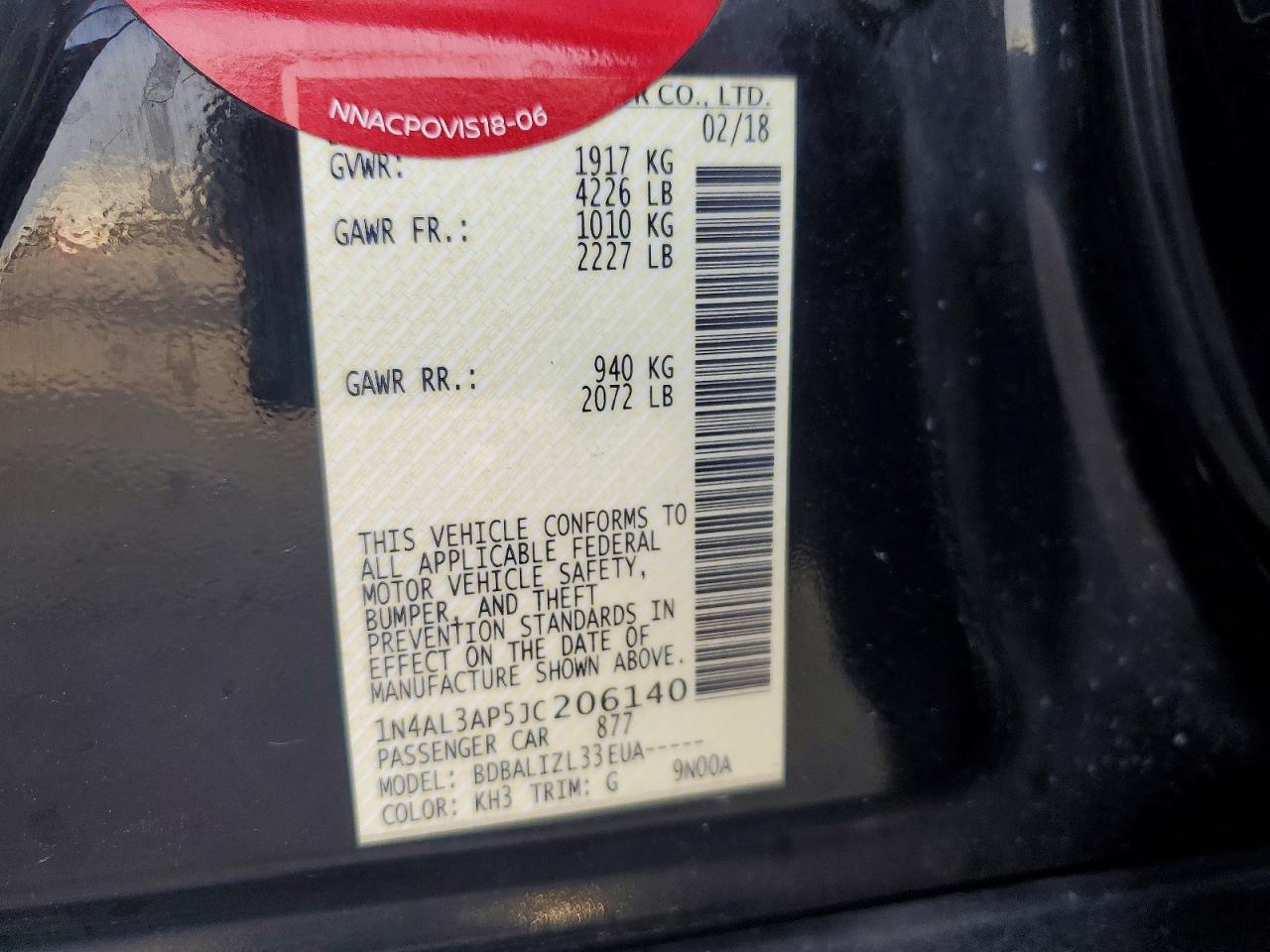 2018 NISSAN ALTIMA