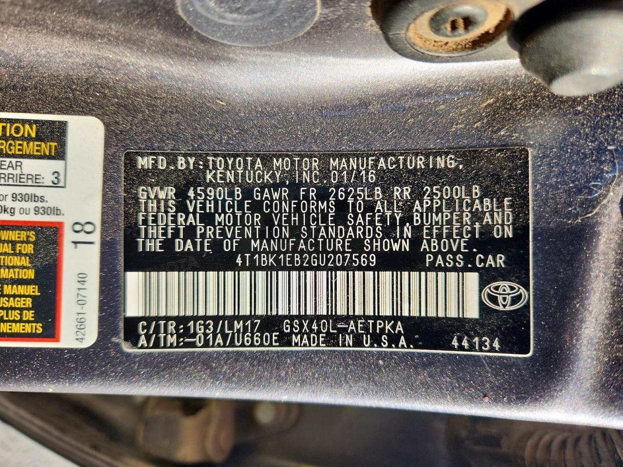 2016 TOYOTA Avalon