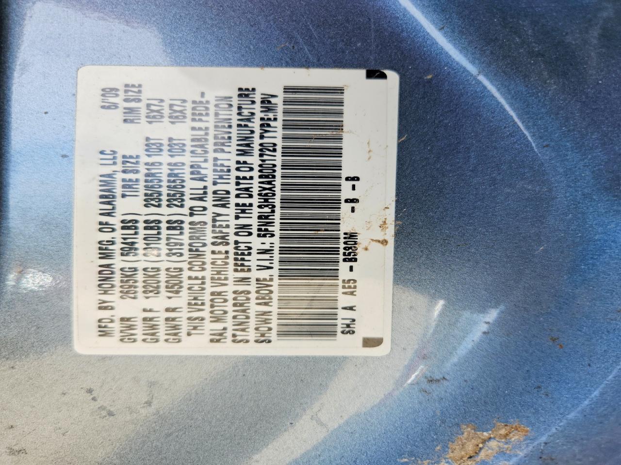 2010 HONDA ODYSSEY
