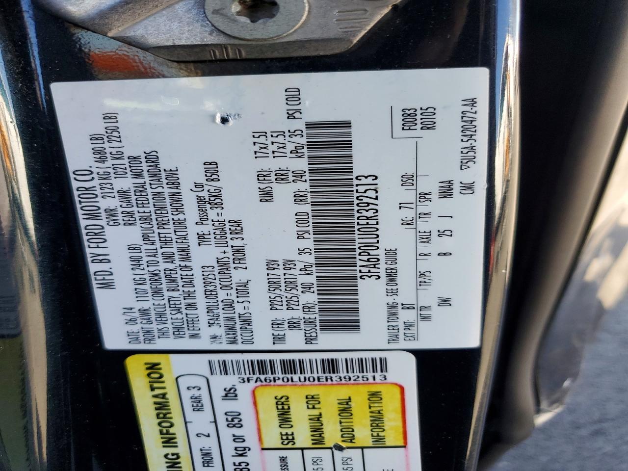 2014 FORD FUSION