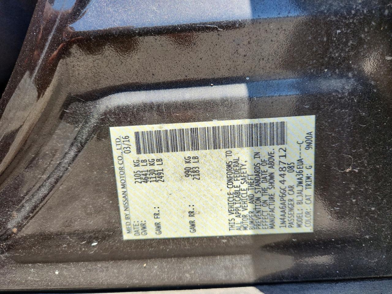 2016 NISSAN Maxima