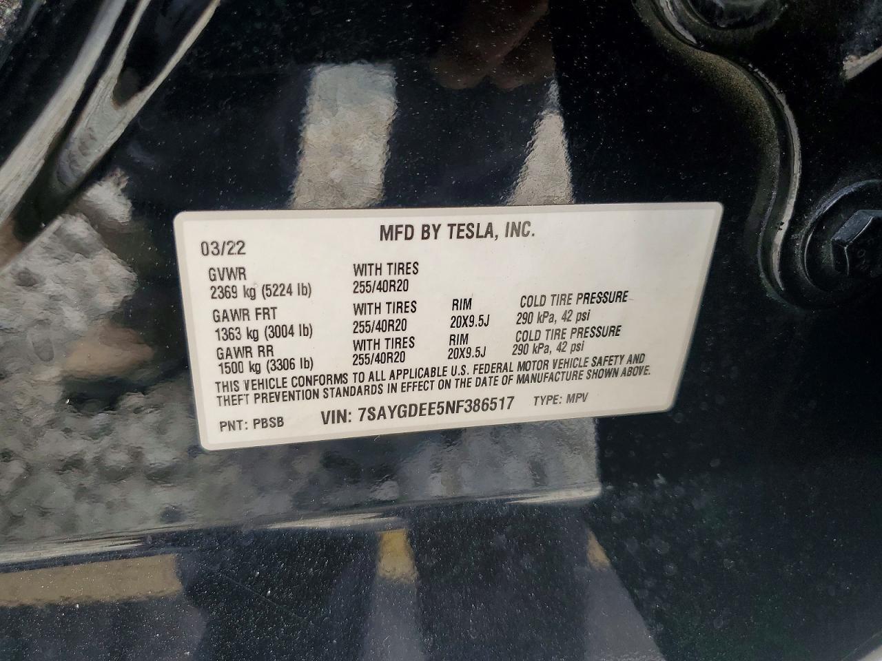 2022 TESLA MODEL Y
