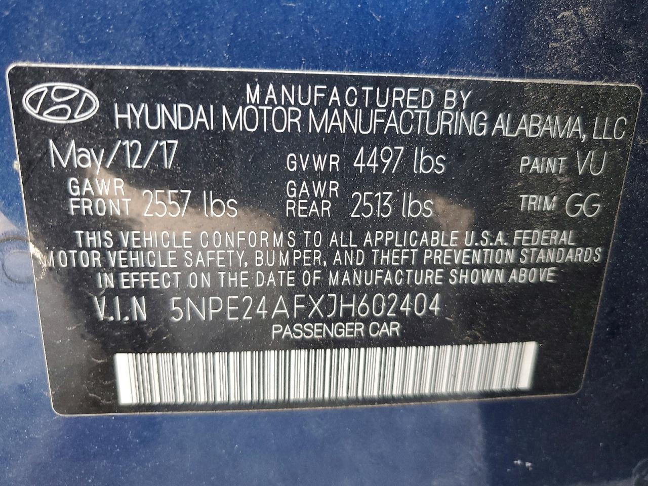 2018 HYUNDAI SONATA
