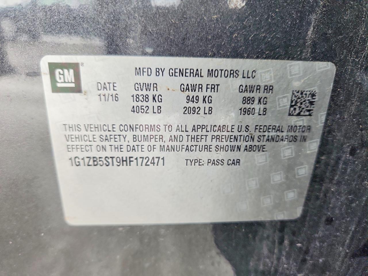 2017 CHEVROLET MALIBU