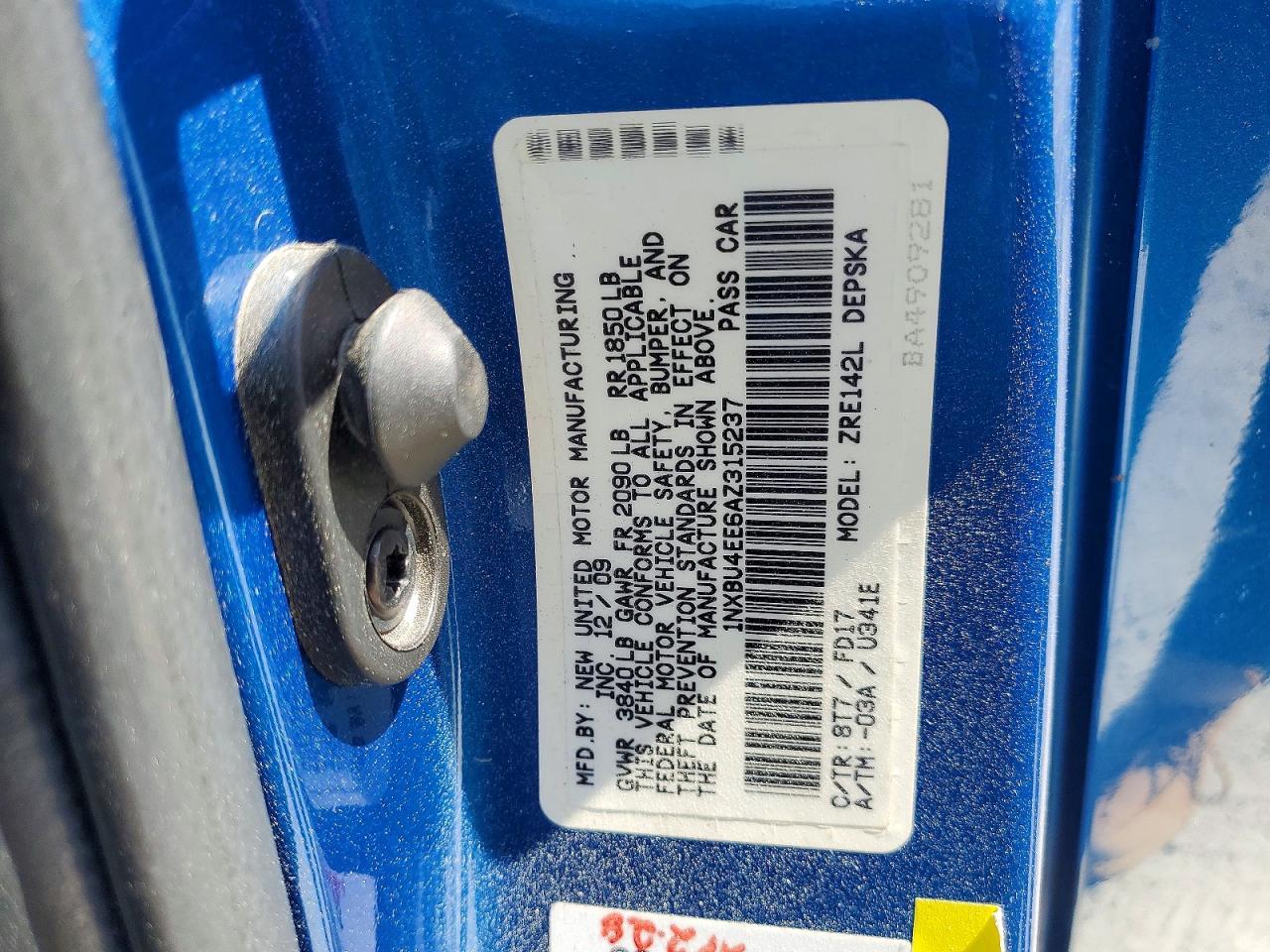 2010 TOYOTA COROLLA