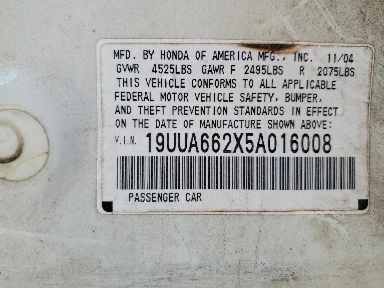 2005 ACURA TL