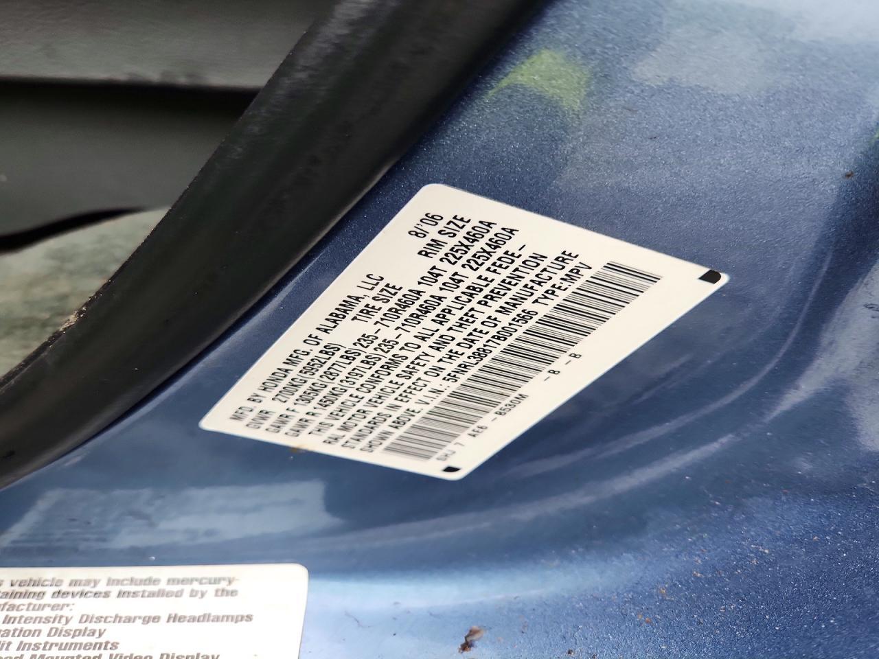 2007 HONDA ODYSSEY