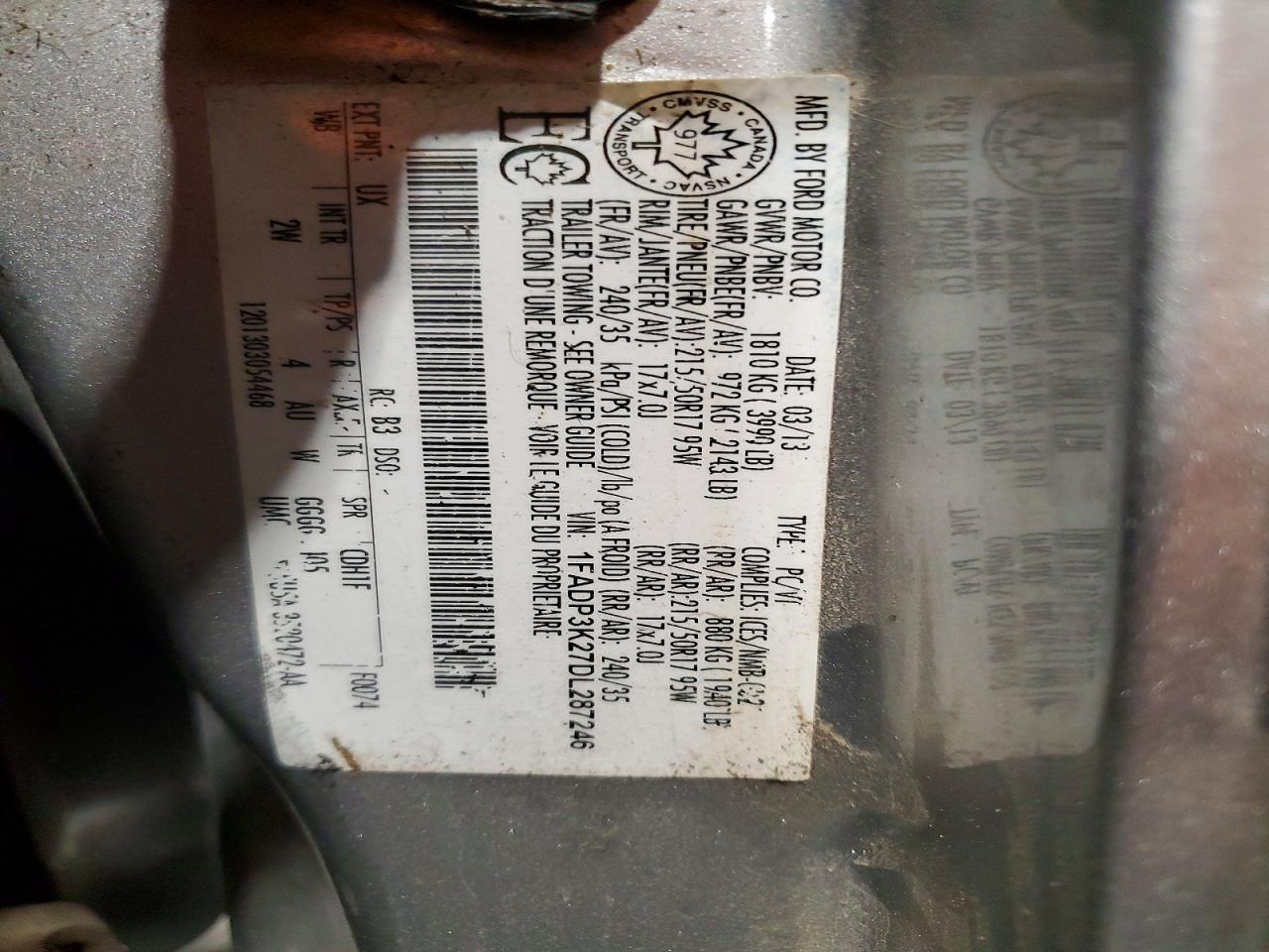 2013 FORD FOCUS