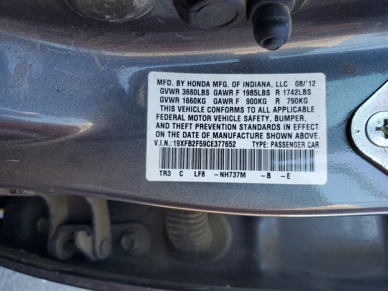 2012 HONDA CIVIC