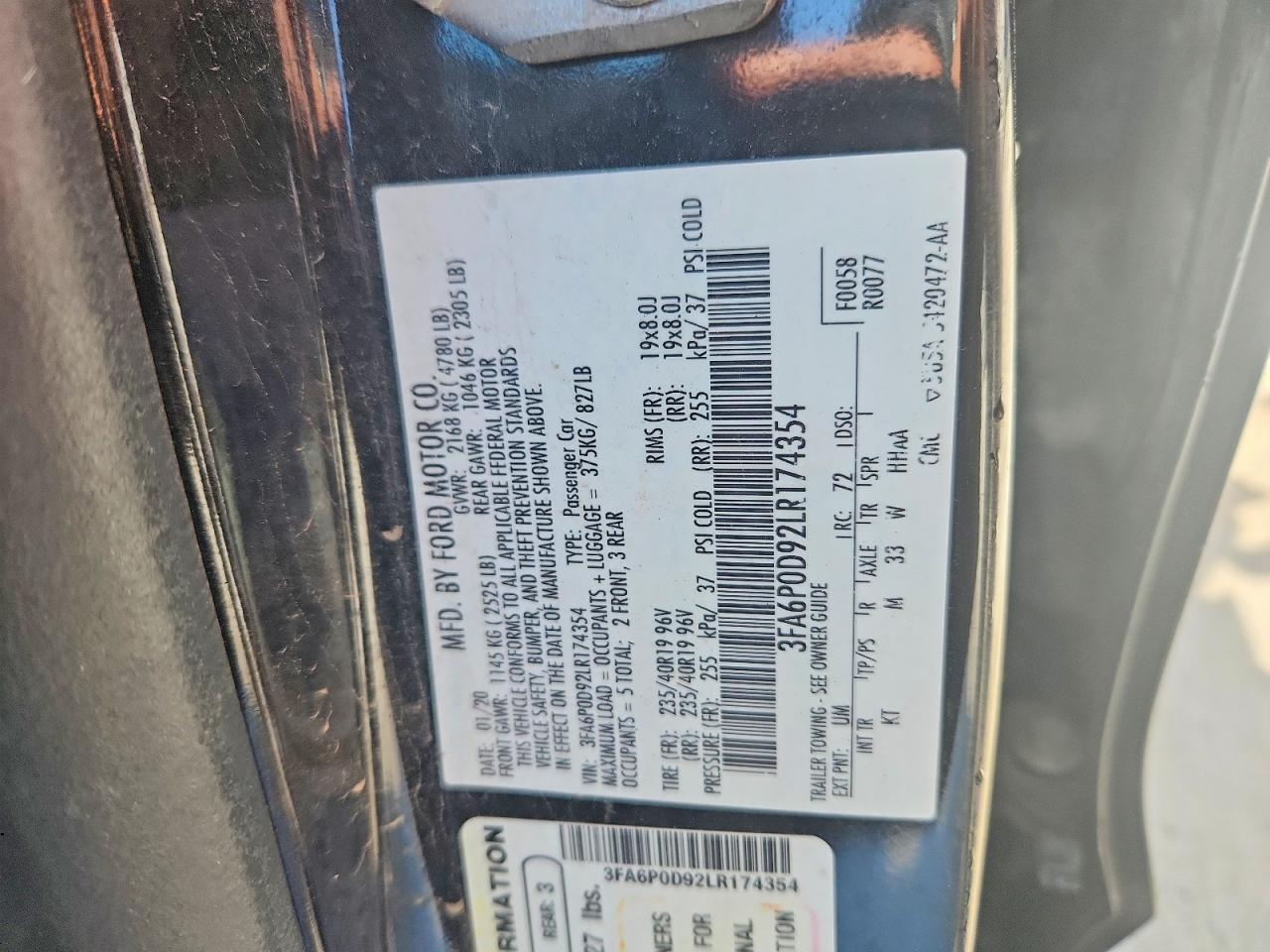 2020 FORD FUSION