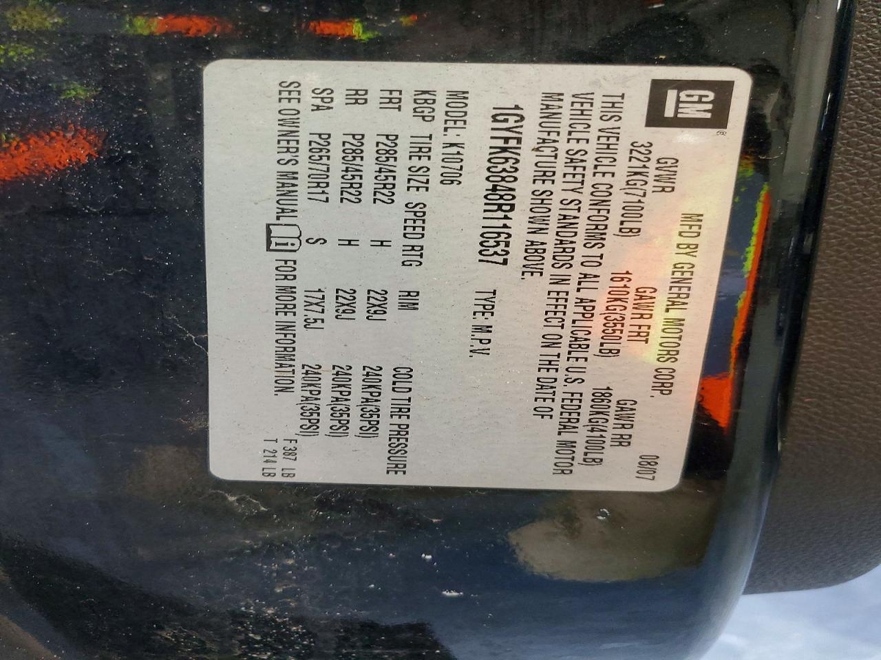 2008 CADILLAC ESCALADE