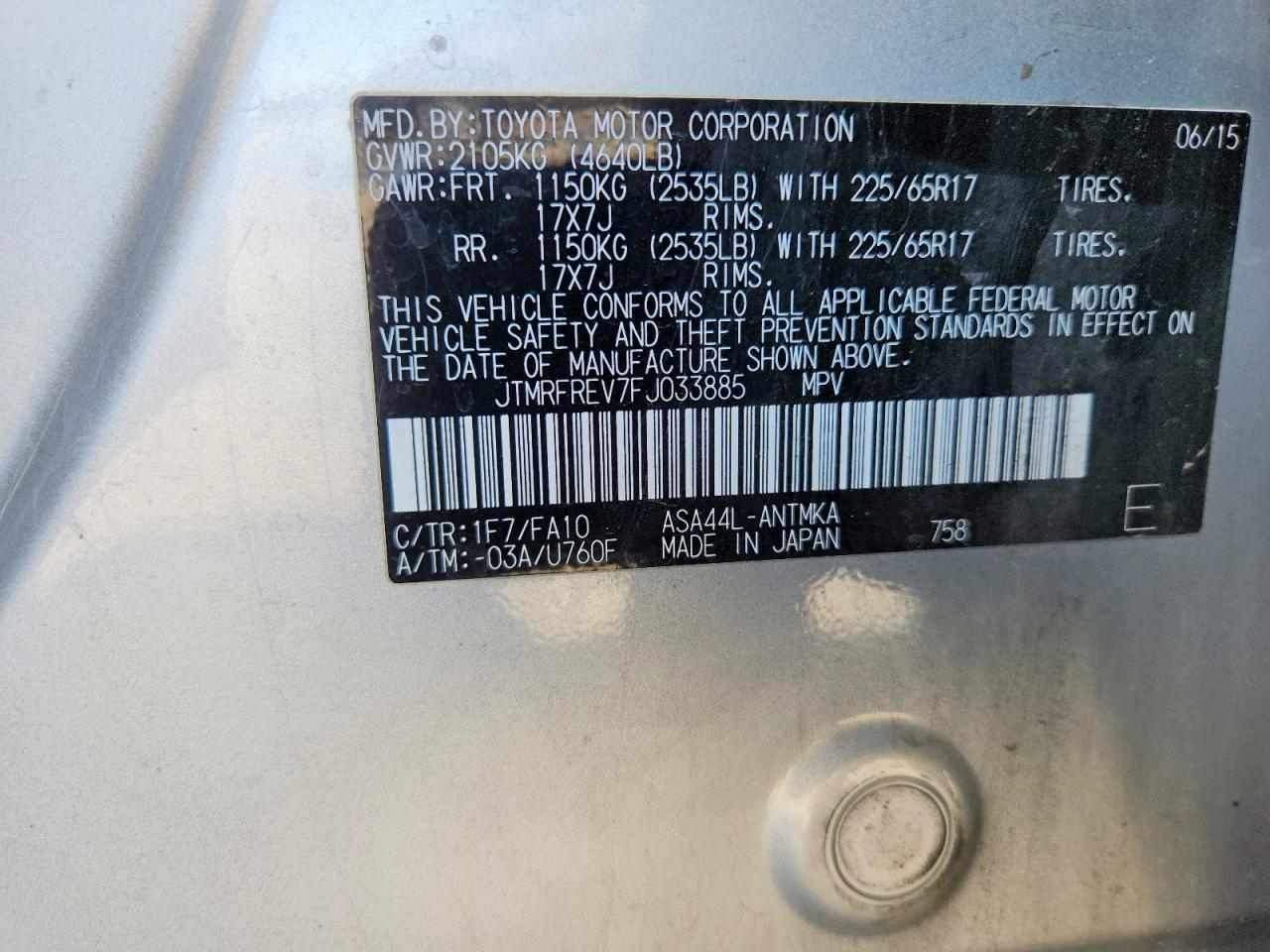 2015 TOYOTA RAV4
