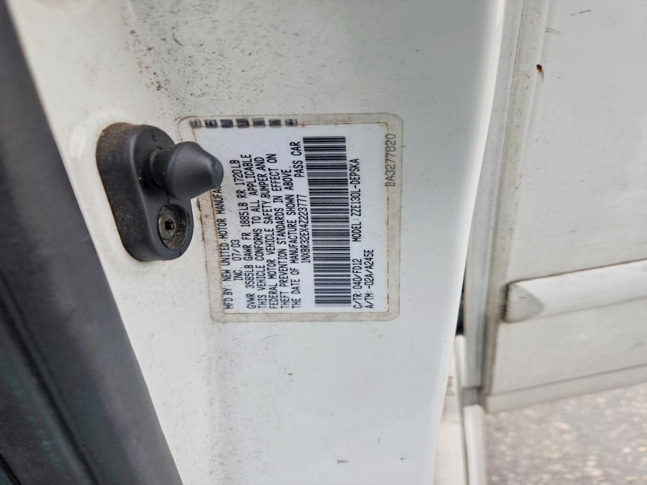 2004 TOYOTA COROLLA