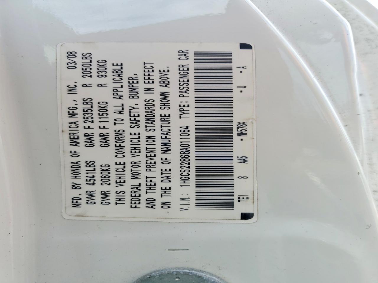 2008 HONDA ACCORD