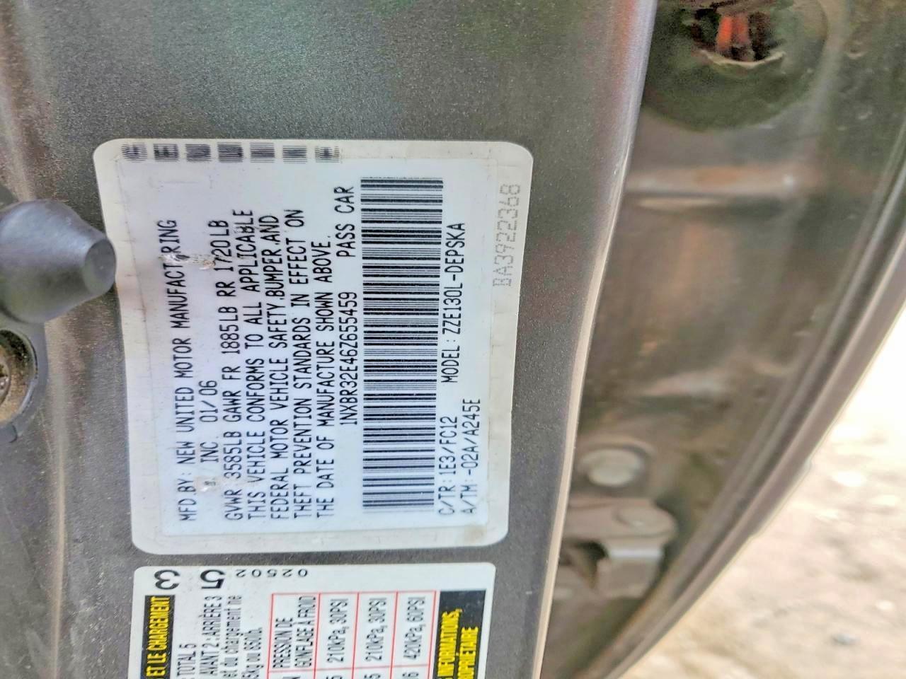 2006 TOYOTA COROLLA
