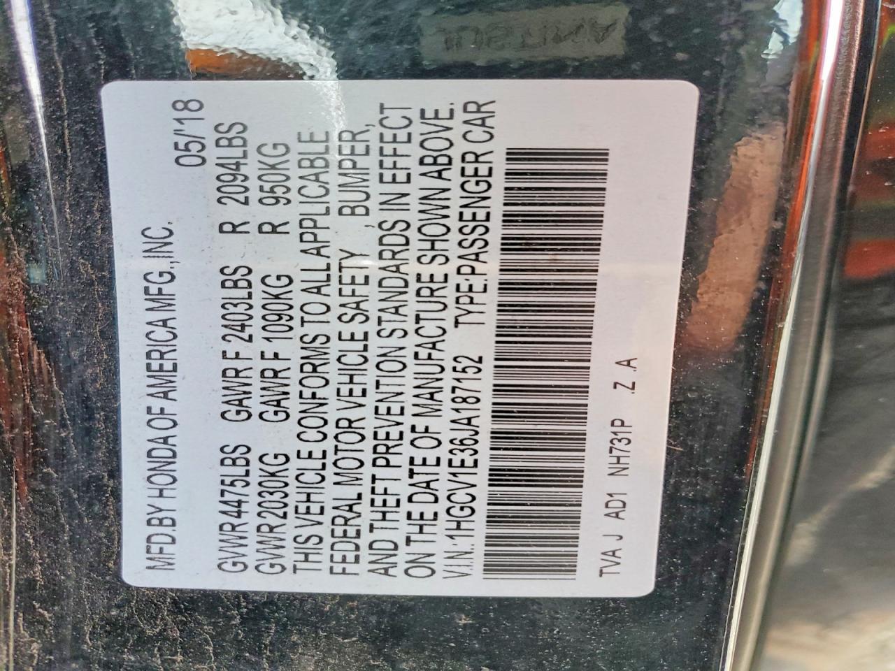 2018 HONDA ACCORD