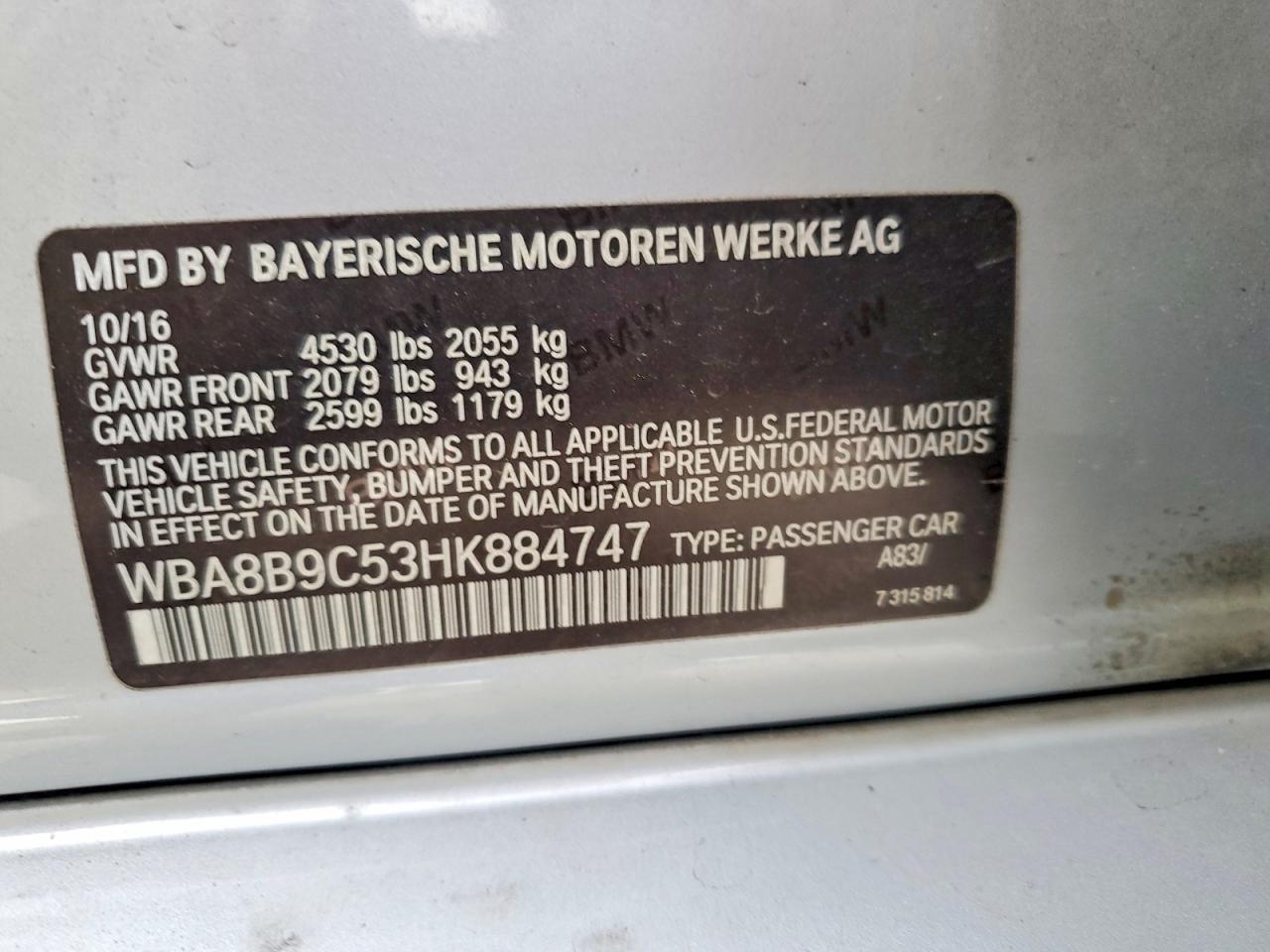 2017 BMW 3 SERIES