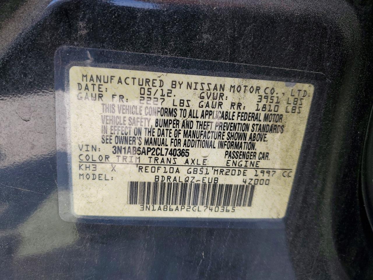 2012 NISSAN SENTRA