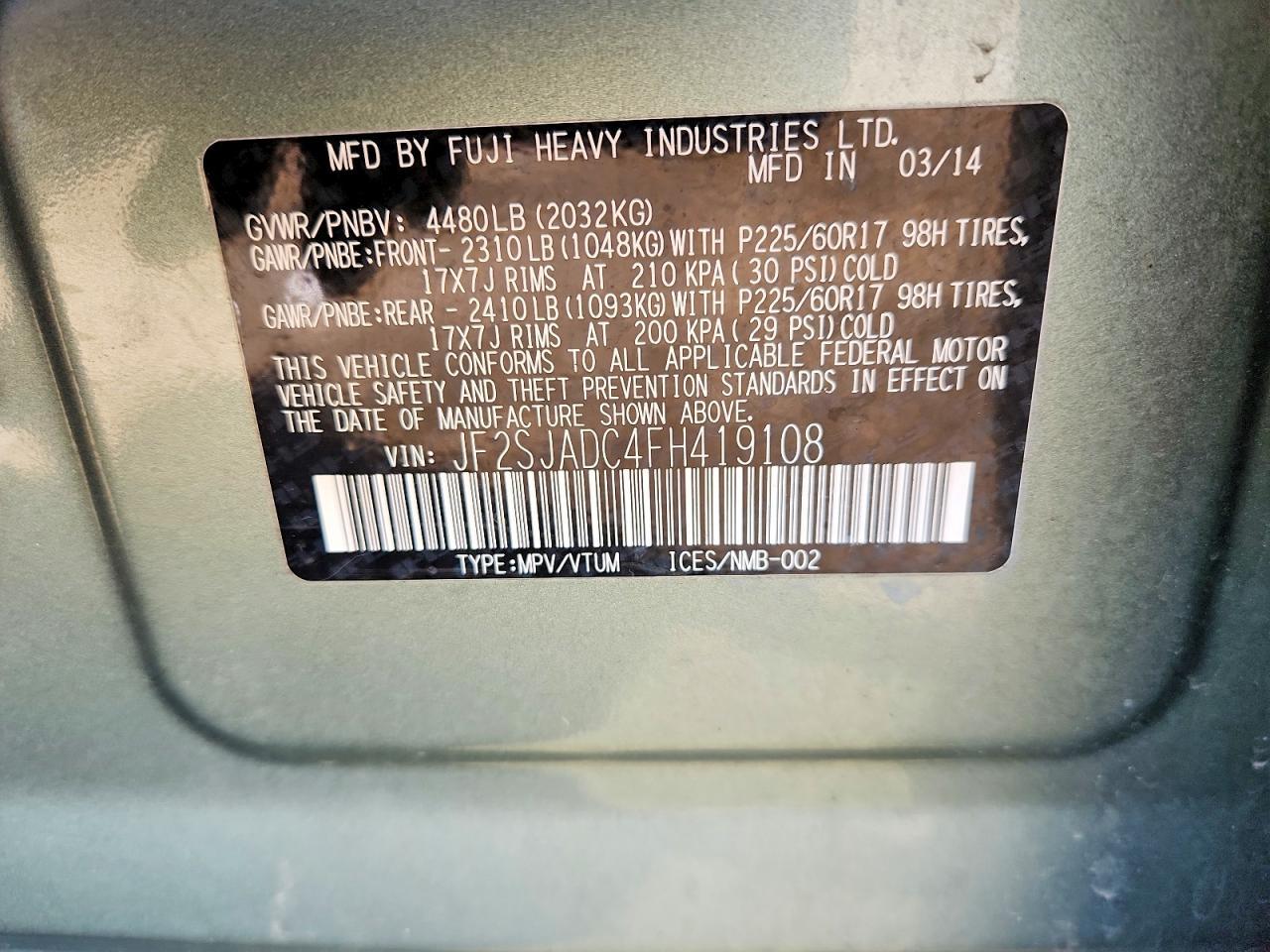 2015 SUBARU FORESTER