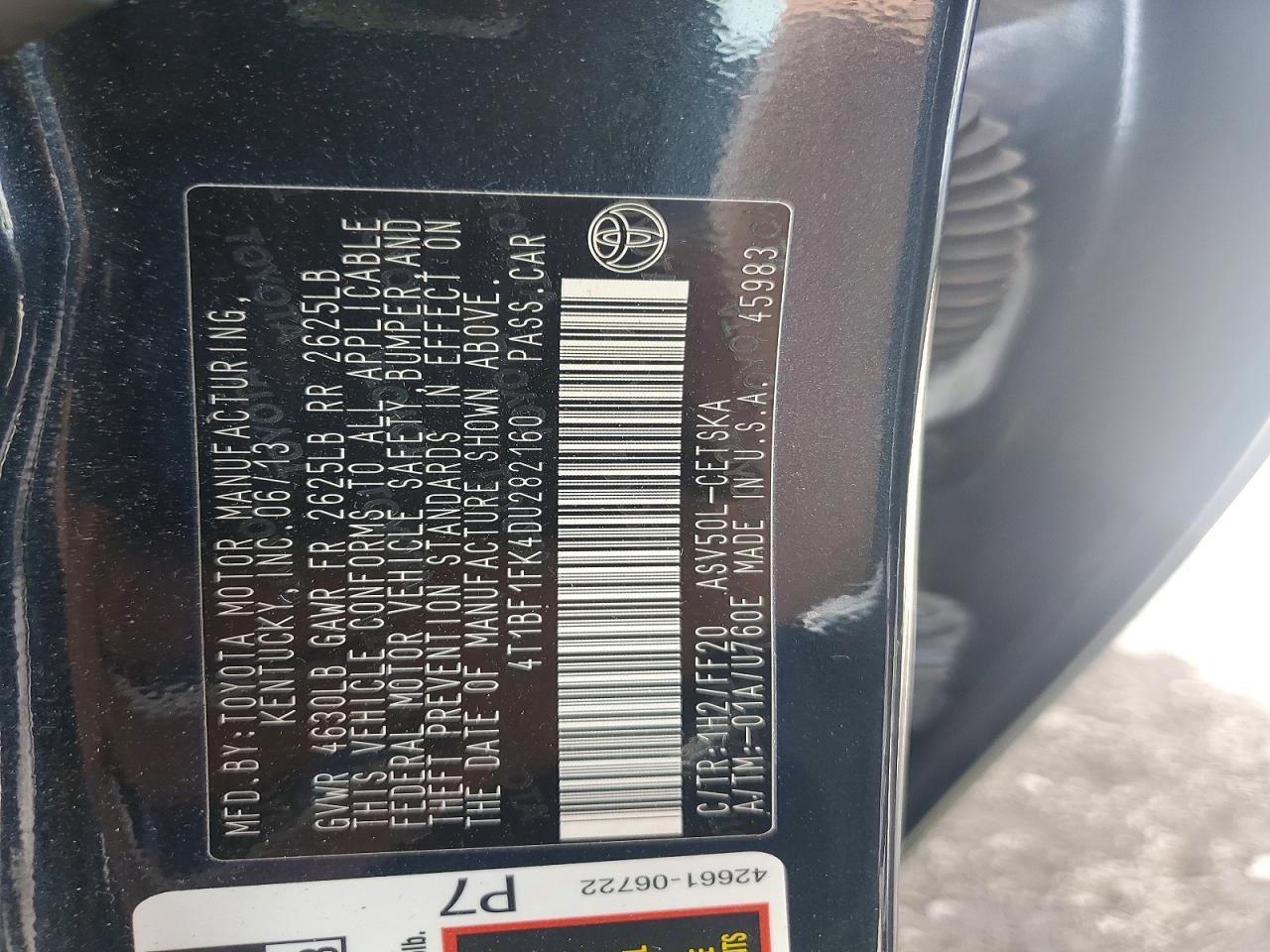 2013 TOYOTA CAMRY