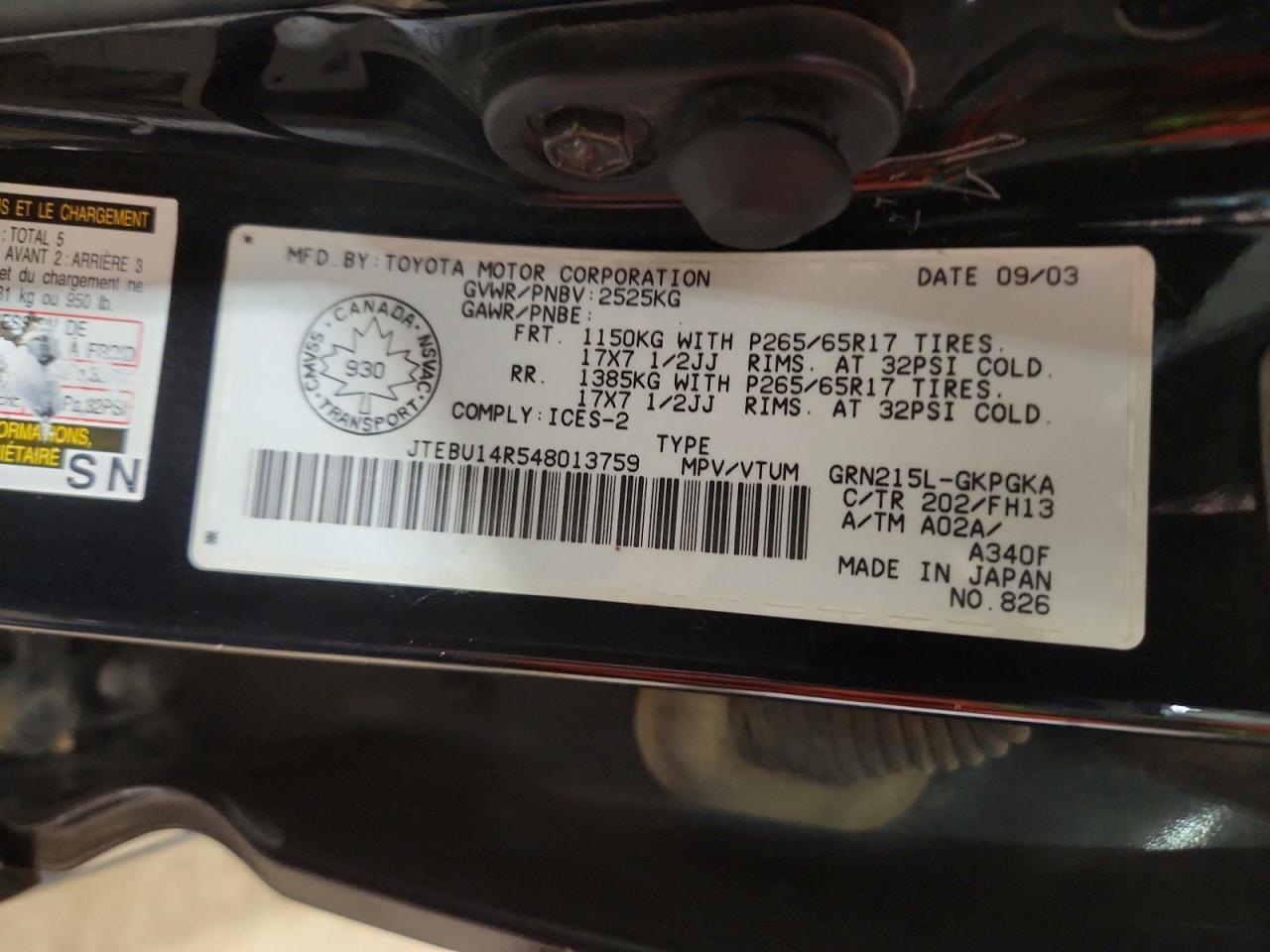 2004 TOYOTA 4Runner