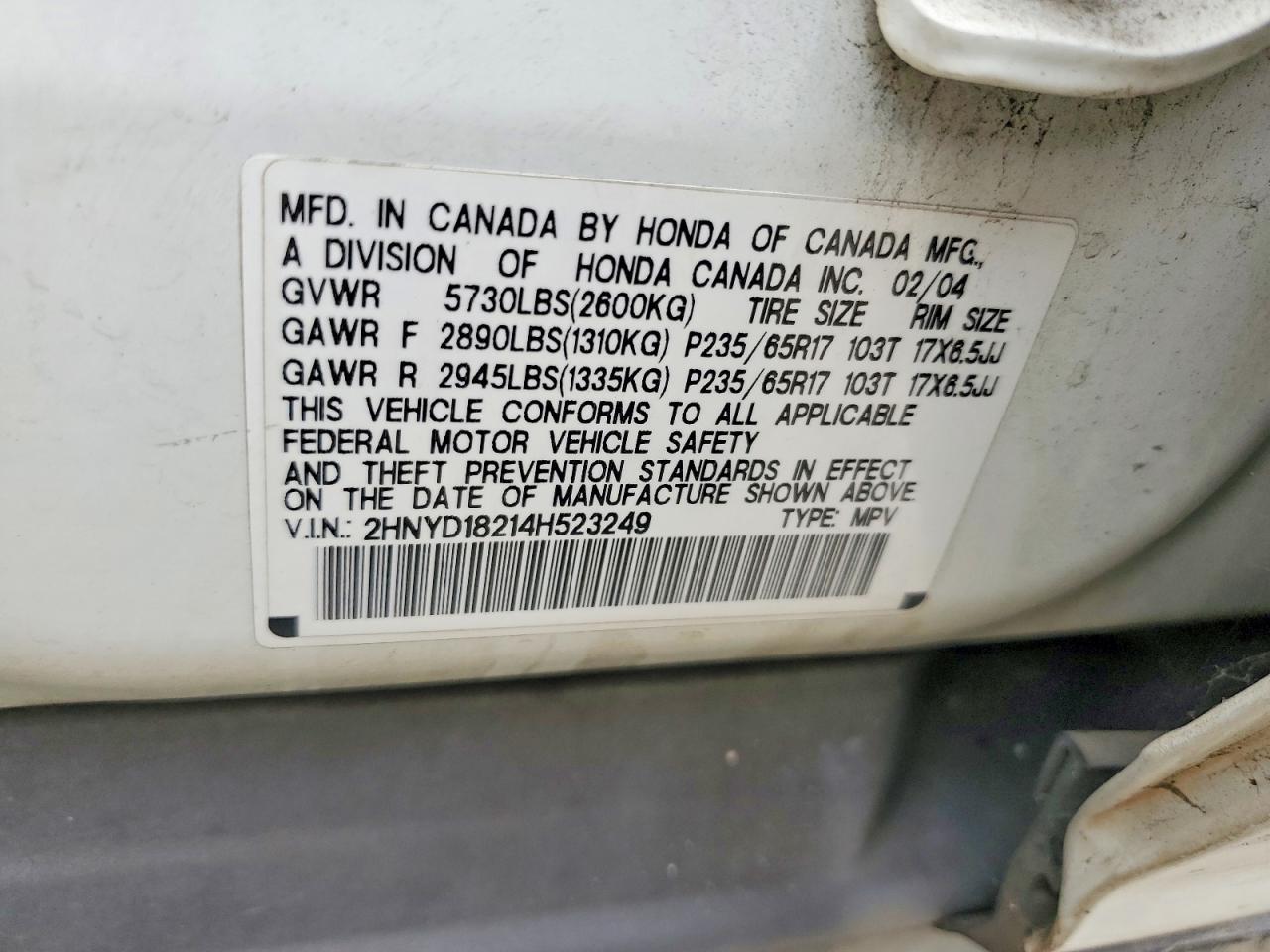 2004 ACURA MDX