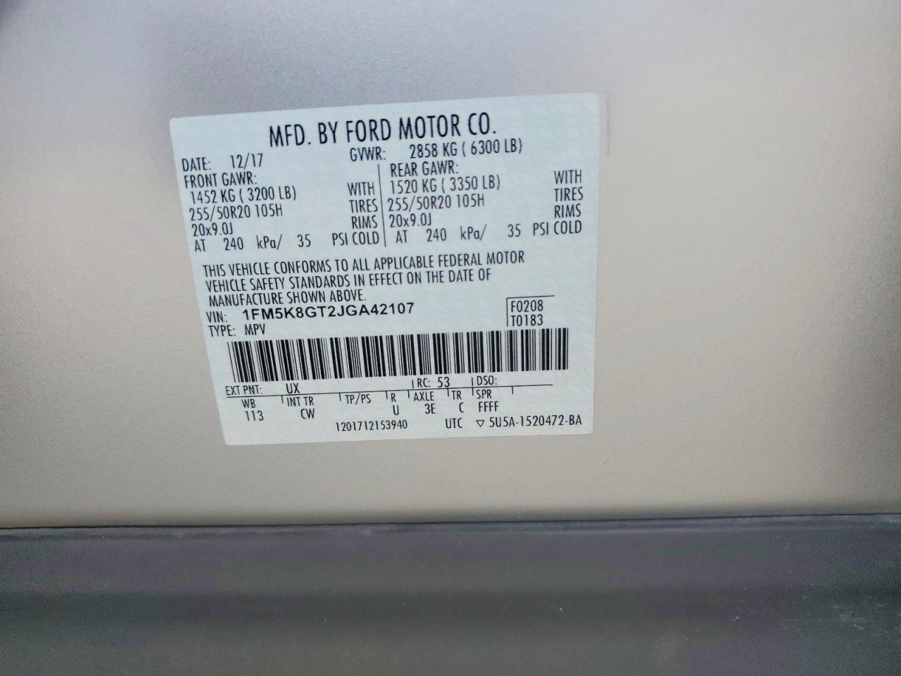 2018 FORD Explorer Sport Trac
