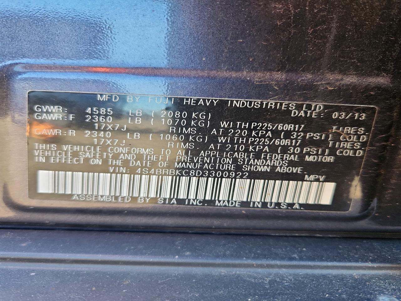 2013 SUBARU Outback
