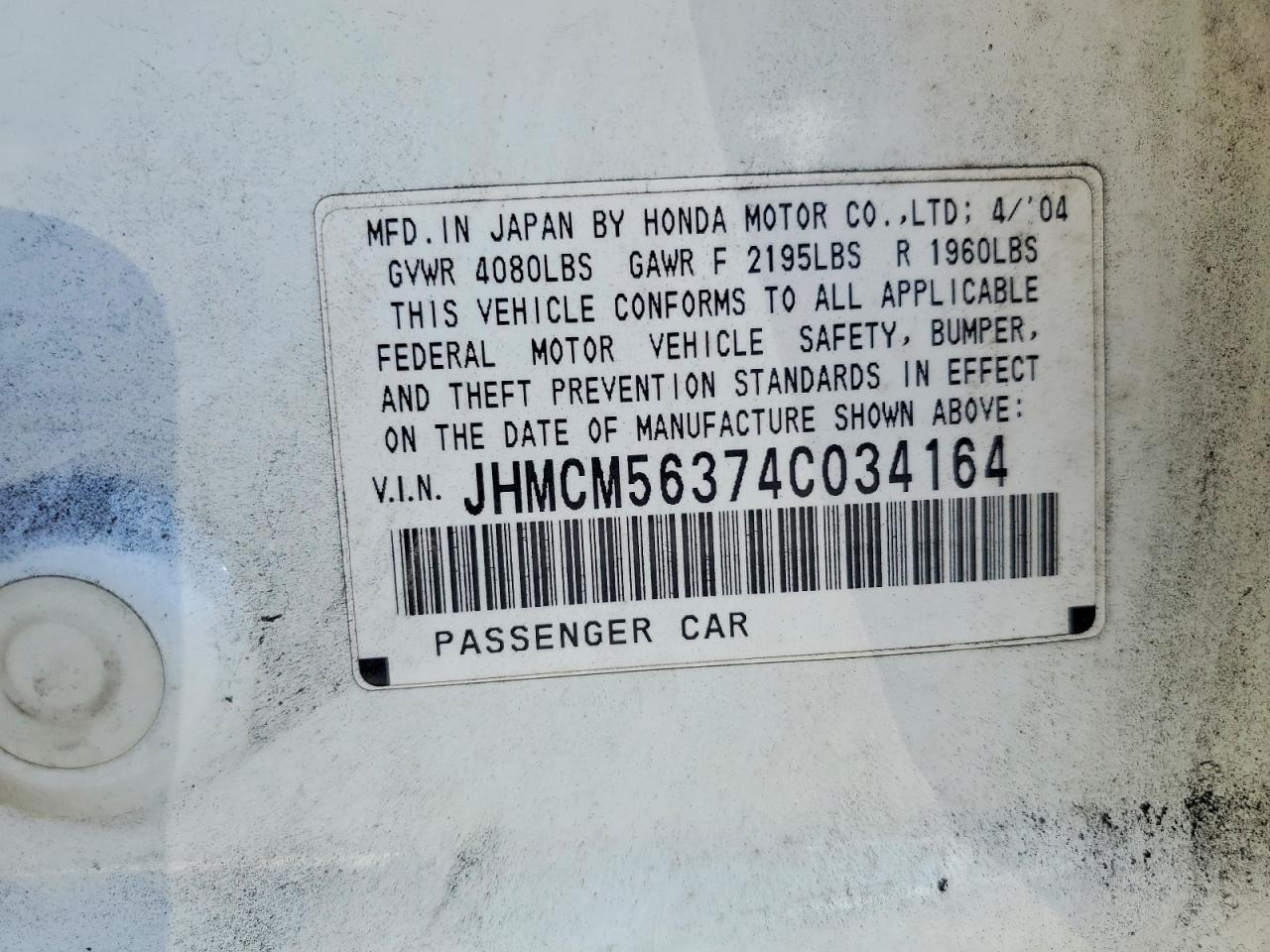 2004 HONDA ACCORD