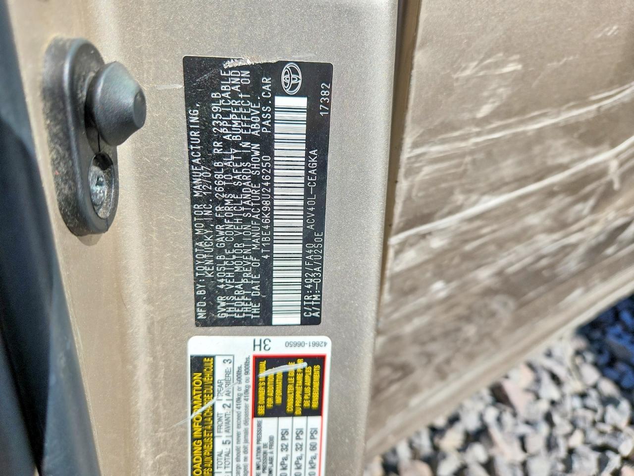 2008 TOYOTA CAMRY
