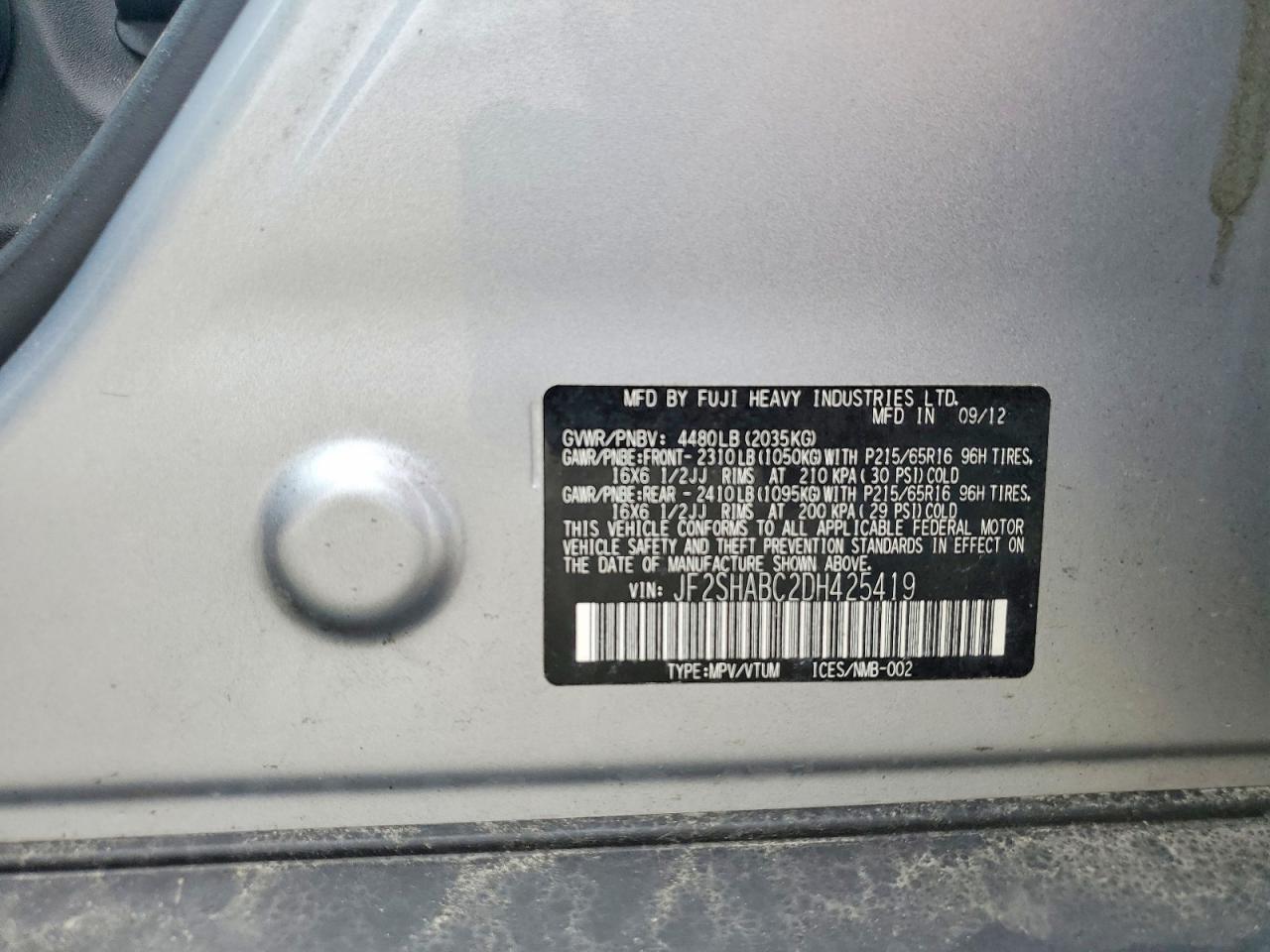 2013 SUBARU FORESTER