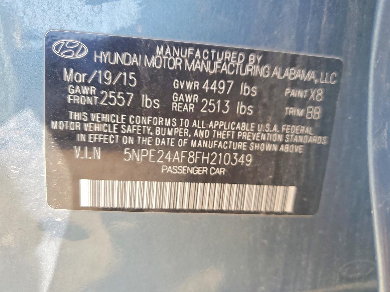 2015 HYUNDAI SONATA