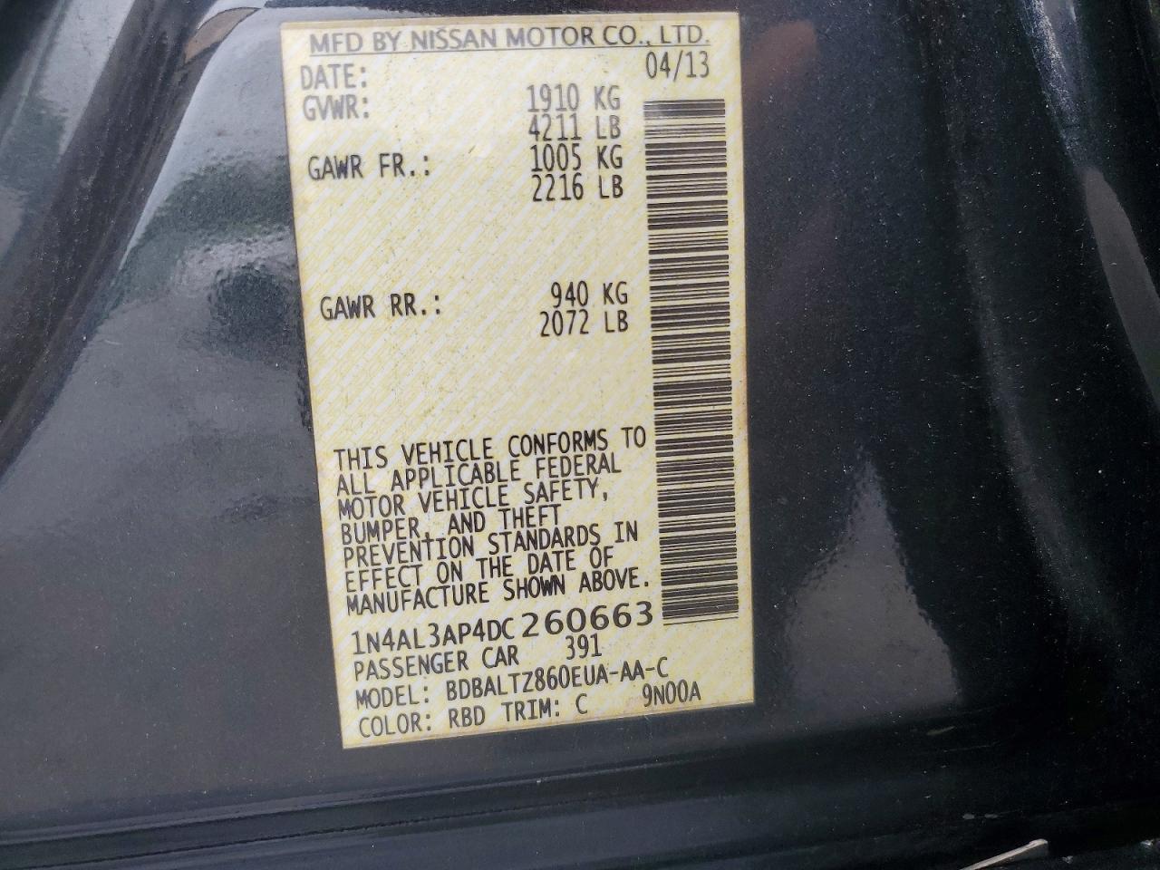 2013 NISSAN ALTIMA