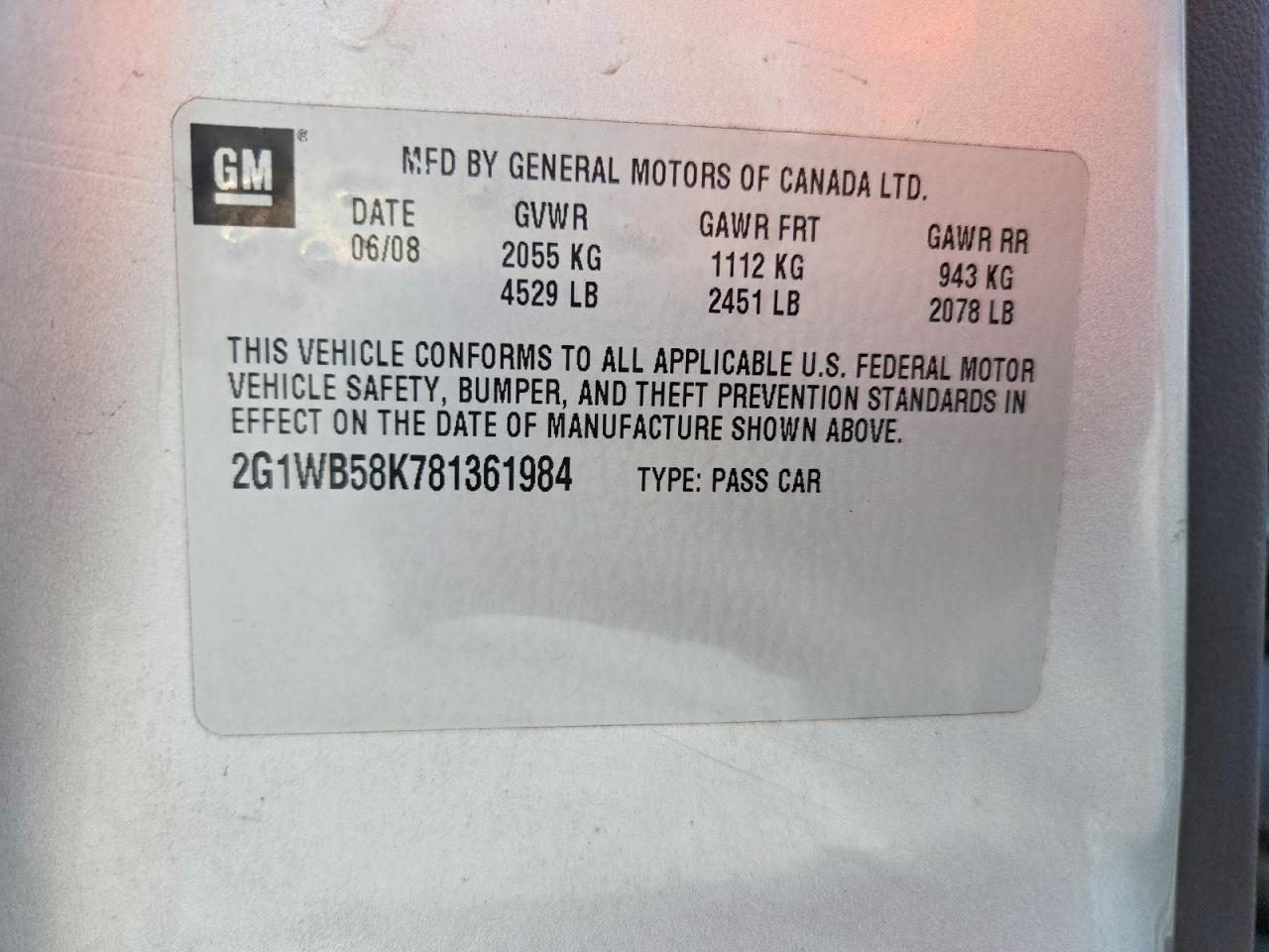 2008 CHEVROLET IMPALA